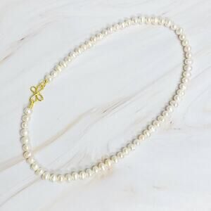Ellison+Young Freshwater Pearl Necklace Clover Clasp